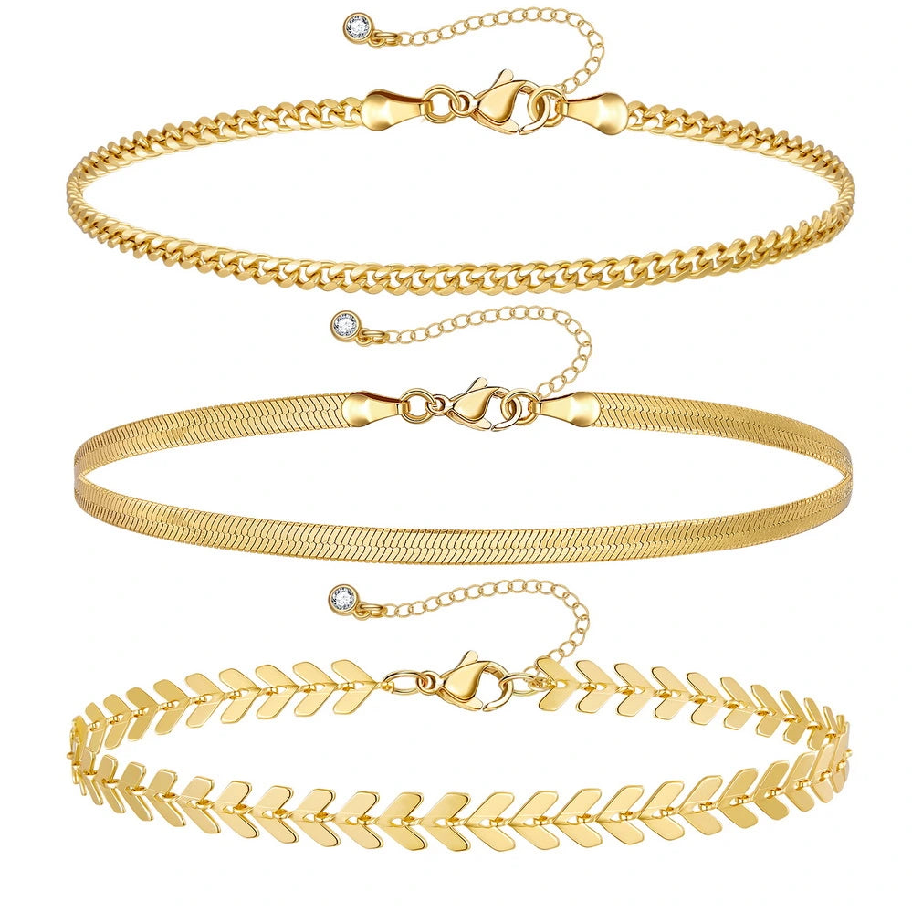 Gold Bracelet, Gold Filled Bracelet, Dainty Bracelet Set, Gold