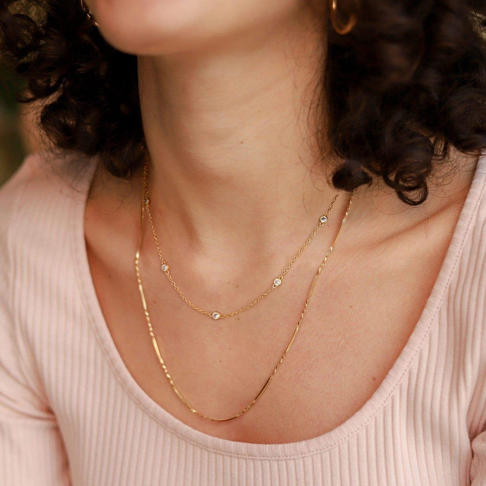 Beautiful 4mm Rhinestone Pendant Necklace