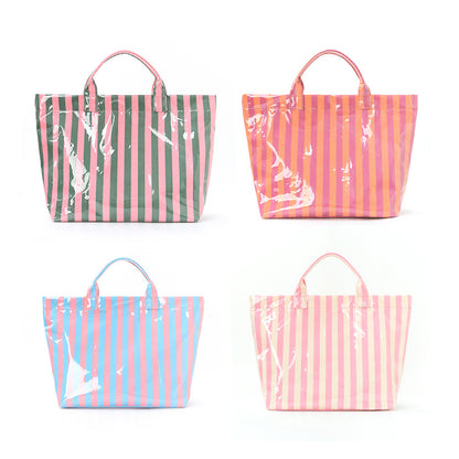 Striped Tote Bag – Lightweight Large-Capacity Handbag for Commuting & Travel