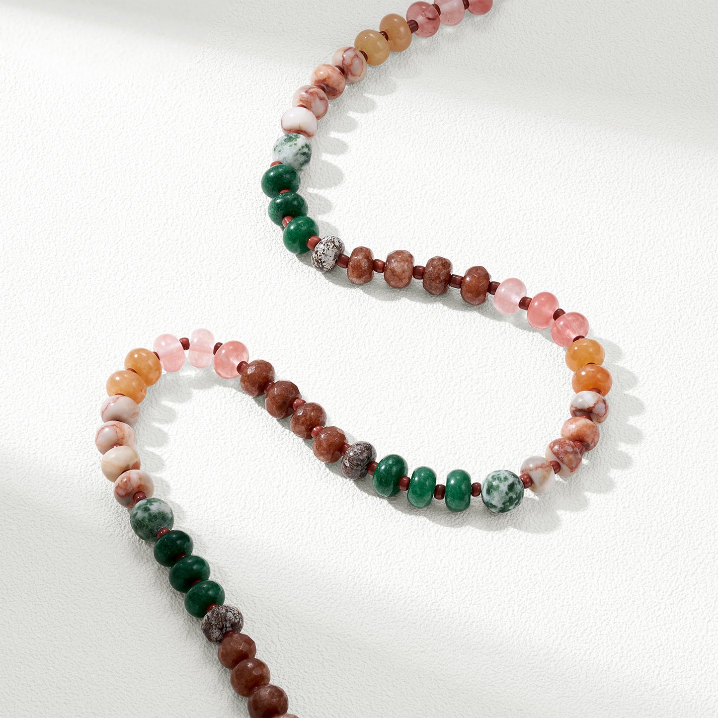 KissYan Colorful Gemstone Bead Boho Choker Natural Stone Necklaces