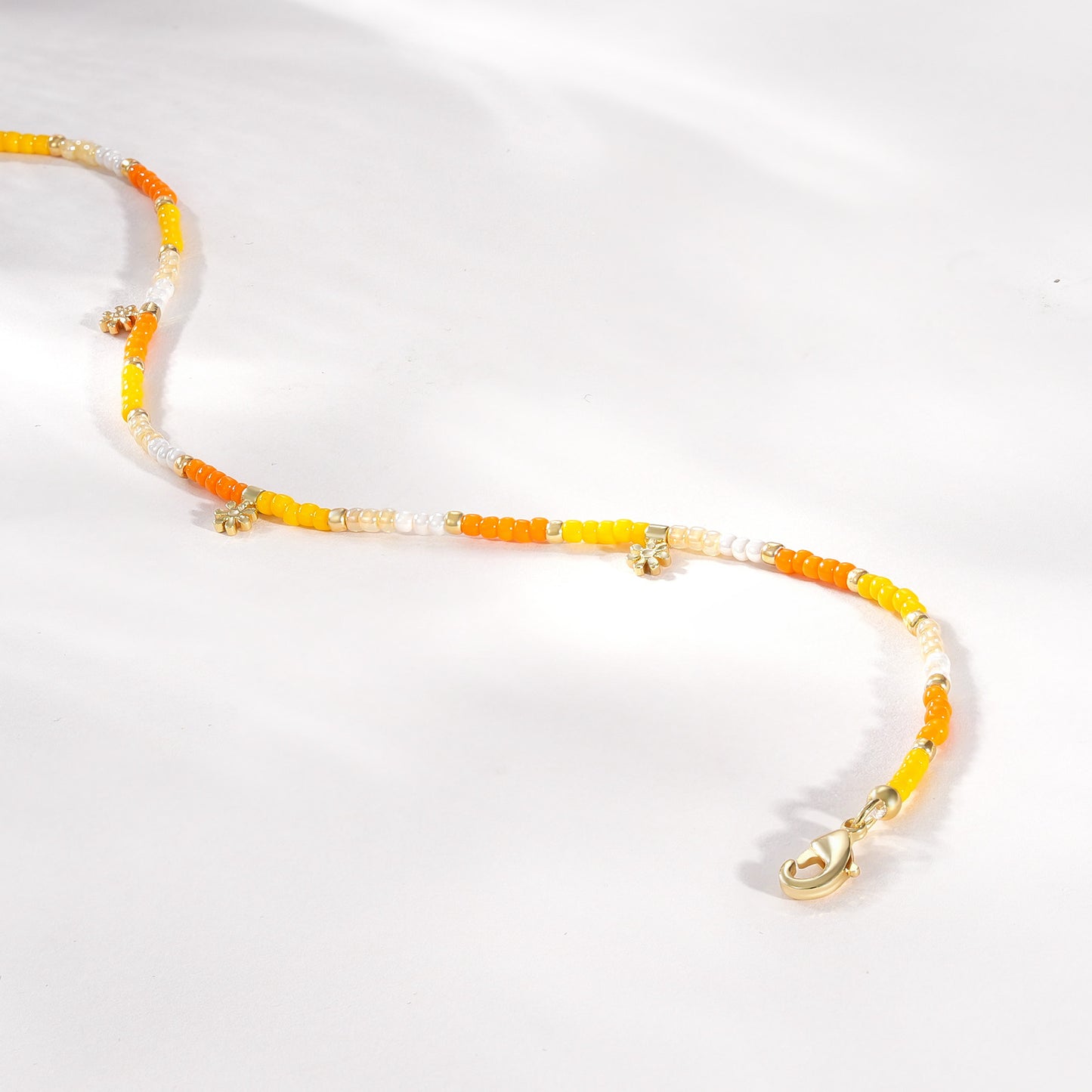 KissYan Beaded Ankle Bracelet with Charm, Waterproof Gift for Women