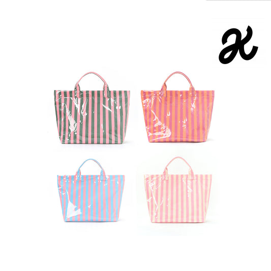 Striped Tote Bag – Lightweight Large-Capacity Handbag for Commuting & Travel