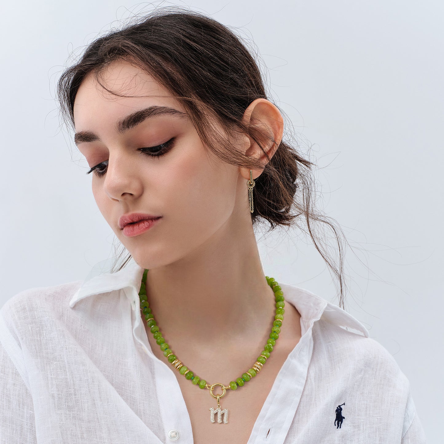 KissYan Beaded Boho Choker Natural Stone Gold Clasp Beach Gift