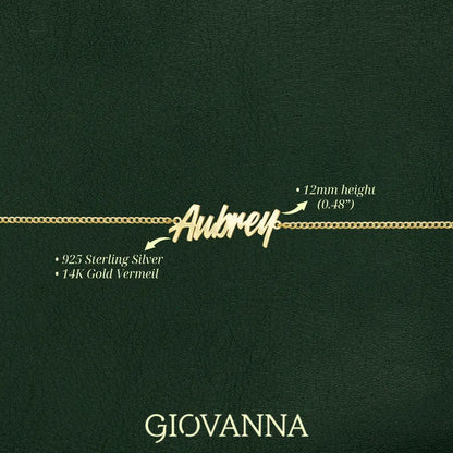 Custom Name Anklet Sterling Silver