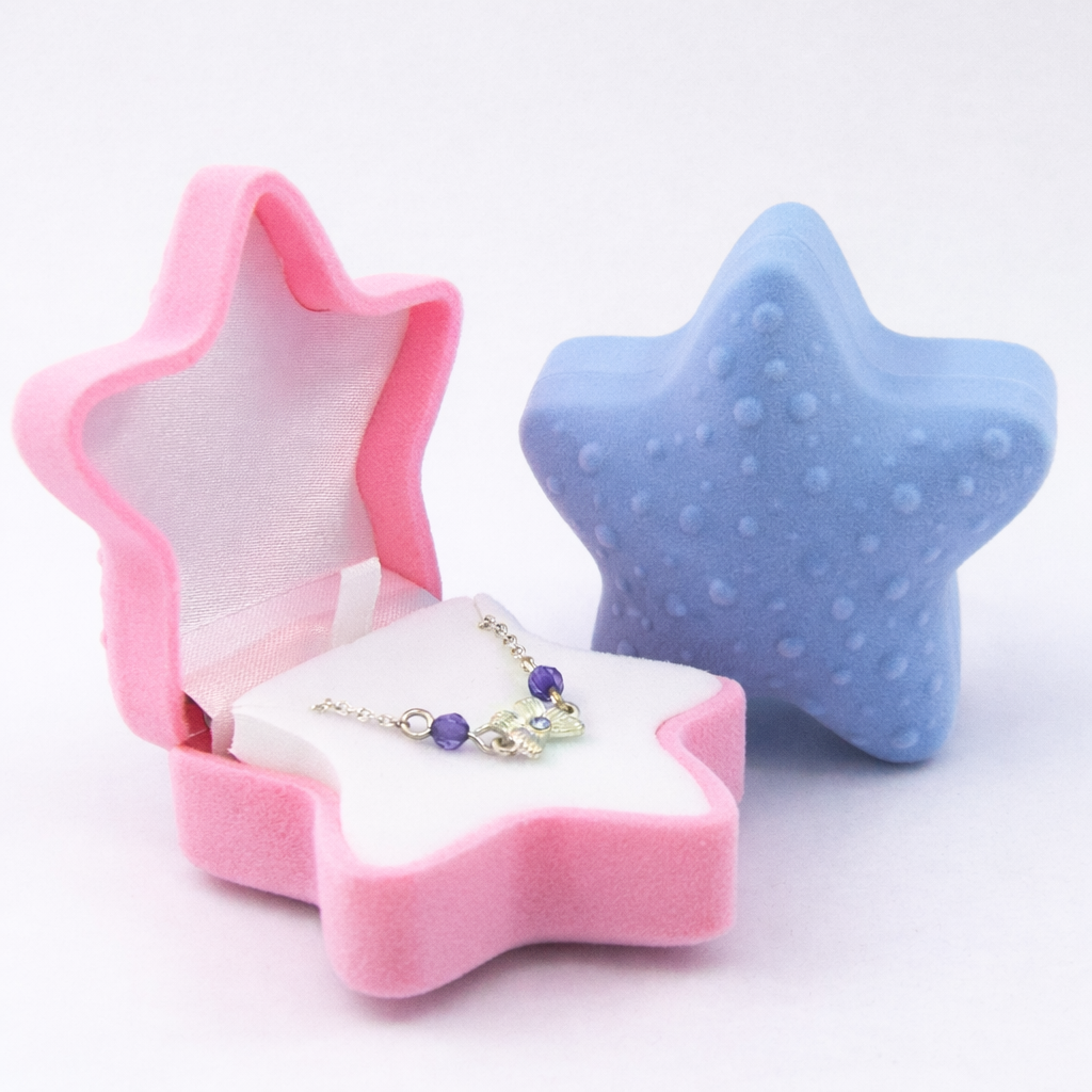Starfish-Shaped Velvet Jewelry Box