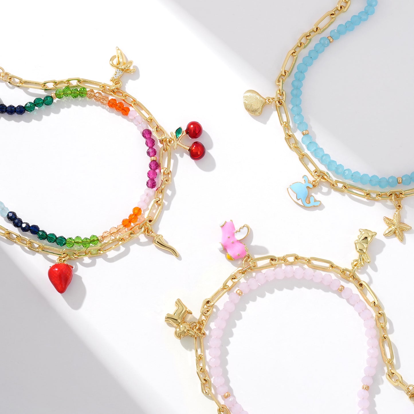 KissYan Adjustable Stackable Enamel Beaded Bracelets for Women