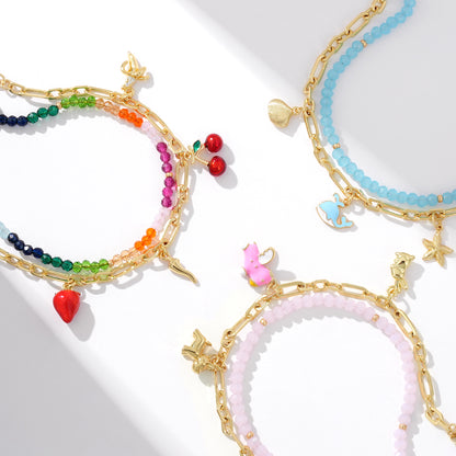 KissYan Adjustable Stackable Enamel Beaded Bracelets for Women