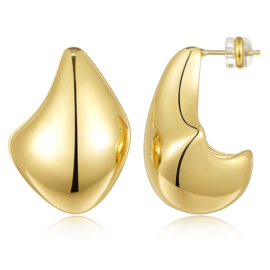 Gold Irregular Thick chunky Hoop Earrings