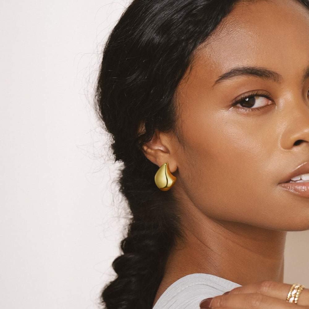 Gold Irregular Thick chunky Hoop Earrings