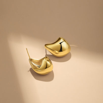 Gold Irregular Thick chunky Hoop Earrings