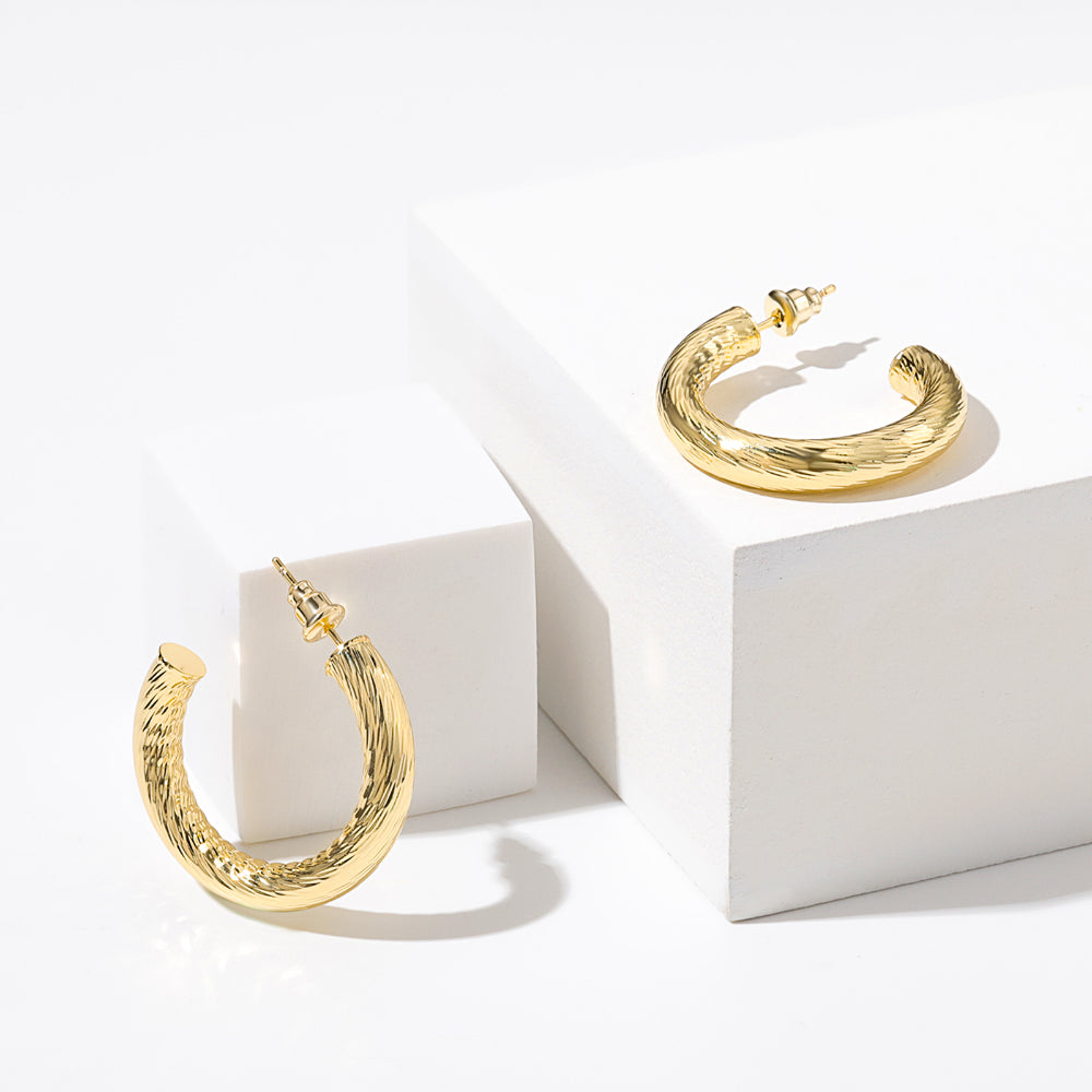 Chunky Tube Hoop Earrings