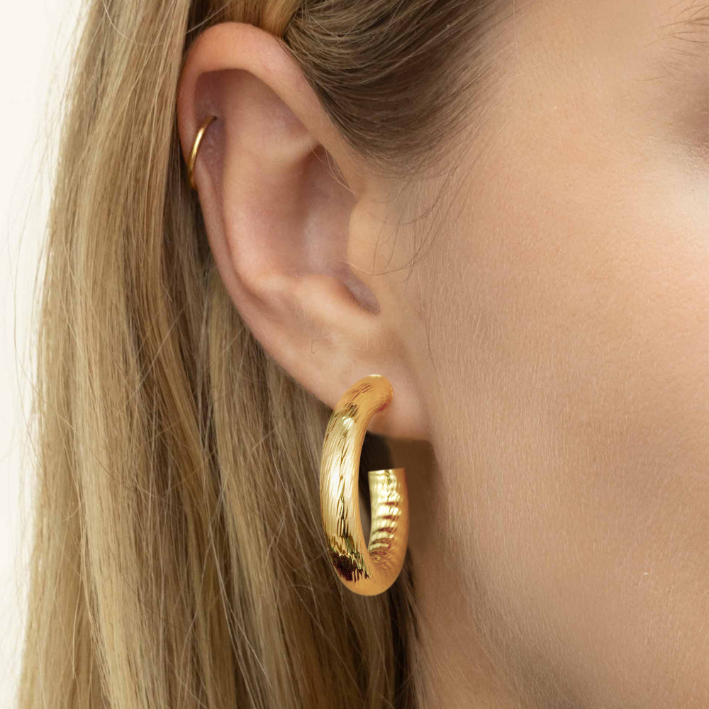 Chunky Tube Hoop Earrings