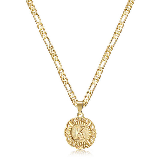 14K Gold Plated K Pendant Necklace