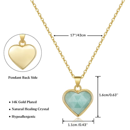 Natural Amazonite Heart Pendant Necklace