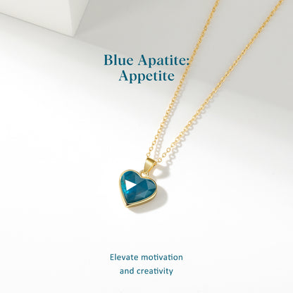 Blue Apatite Natural Stone Pendant Necklace