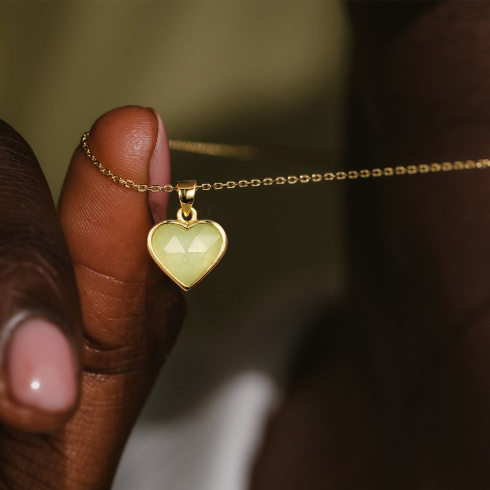 Natural Aquamarine Heart Pendant Necklace