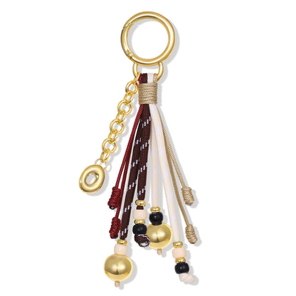 KissYan Initial Bag Charm Colorful Rope Puffy Letter Purse Keychain