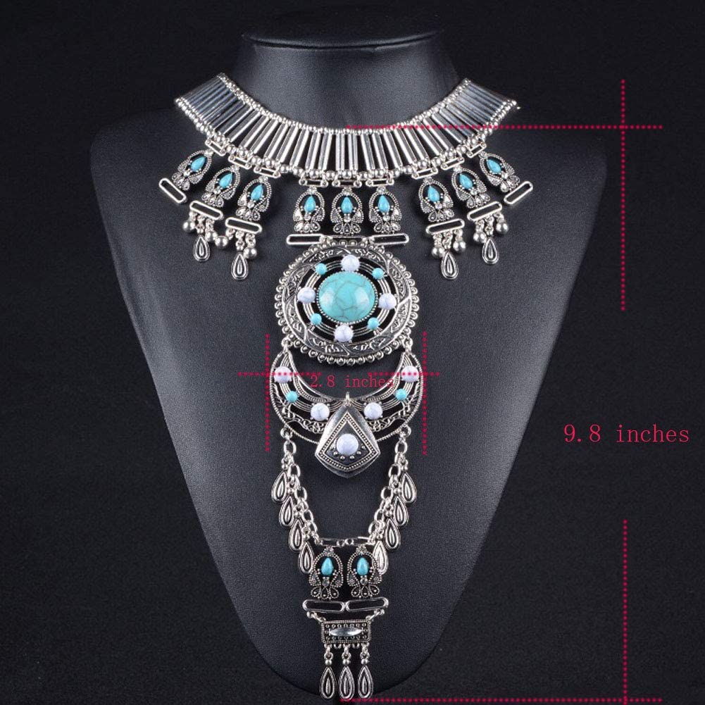 Boho Statement Turquoise Necklace Dancer Necklace Crossover Harness Bikini Waist Belly Sexy Body Chains for Women