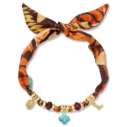KissYan Western Cowgirl Scarf Charm Necklace, Bandana Necklace