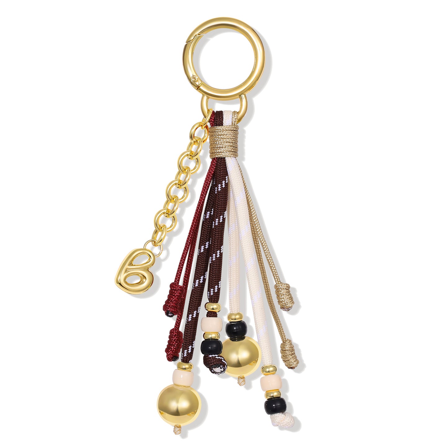 KissYan Initial Bag Charm Colorful Rope Puffy Letter Purse Keychain