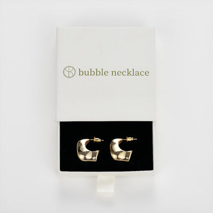 Bubble Necklace 14K Gold Plated Lightweight Chunky Gold Hoop Earrings