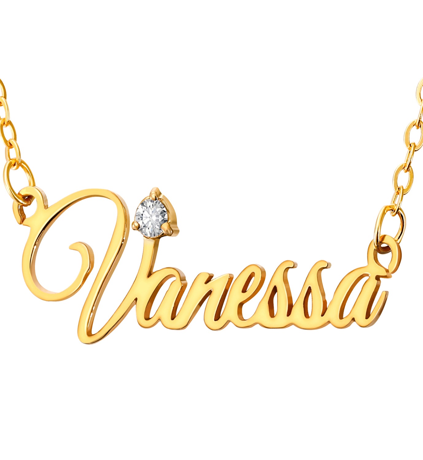 Custom Name Necklace with Shinning Birthstone