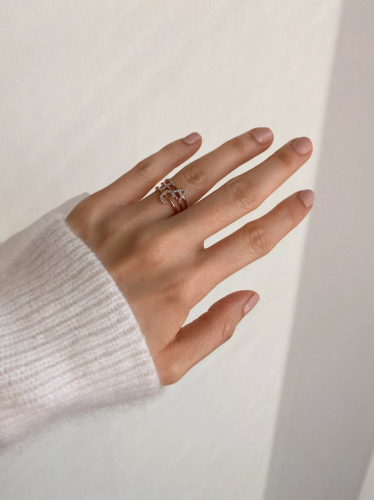 Diamond Mini Initial Ring