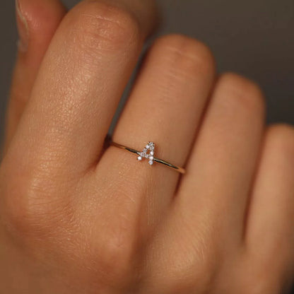 Diamond Mini Initial Ring