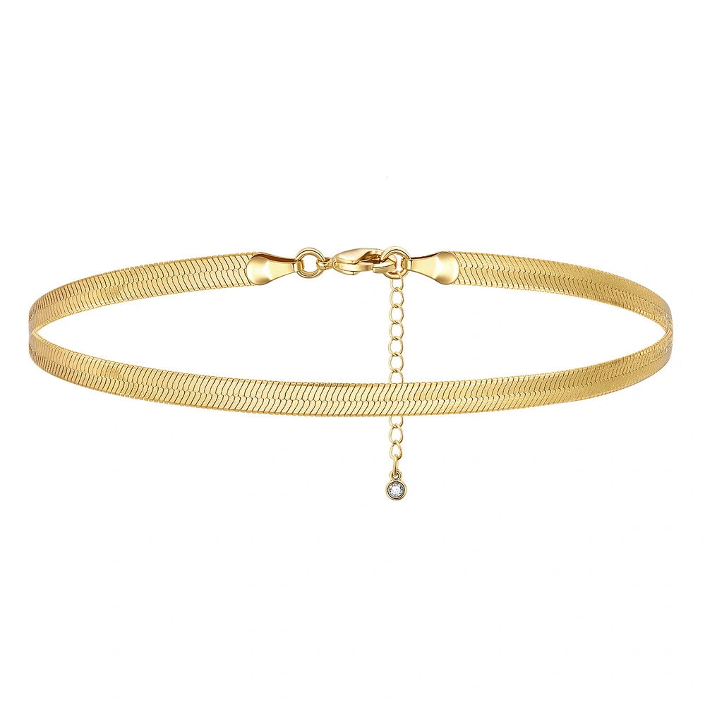 Dainty 14k Gold Adjustable Ankle Bracelets - Snake Chain Design