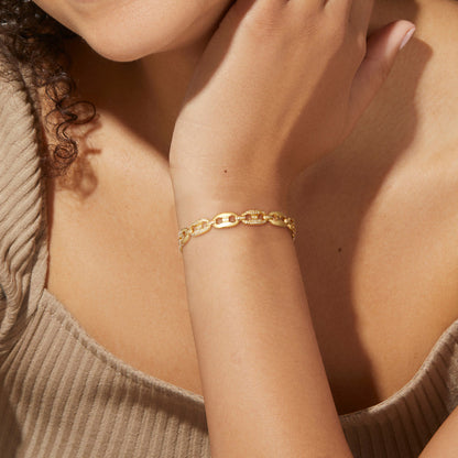 Elegant Hollow Cuff Bangle in 14K Gold