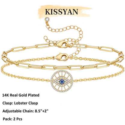 Chic Layering 14K Gold Plated Ankle Bracelet for Women