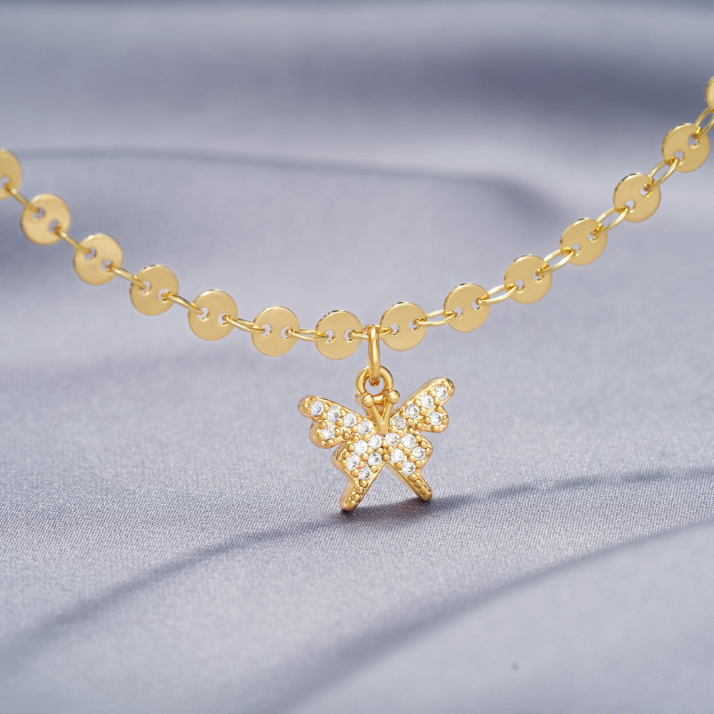 Butterfly anklet outlet 14k gold