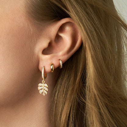 14K Gold Earrings with Unique Leaf Design
