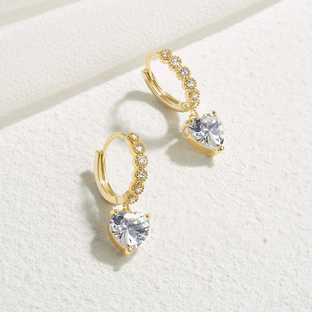 Endearing Love Hoop Earrings in 14K Gold