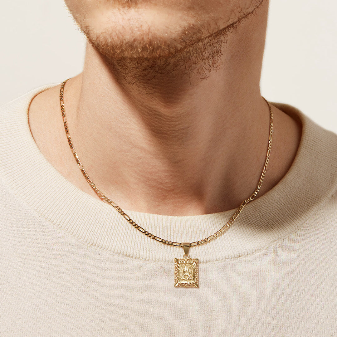 14K Gold Necklace with Unique Initial Pendant