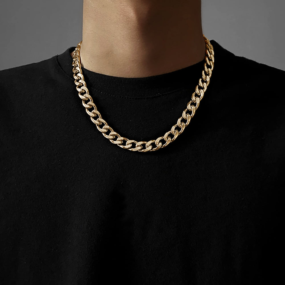 8mm Gold Cuban Link Chain on a white background