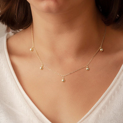 Close-up of the Confidence Ball Diamond Choker Necklace