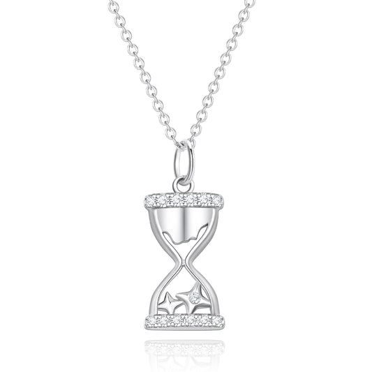 White Gold Hourglass Necklace