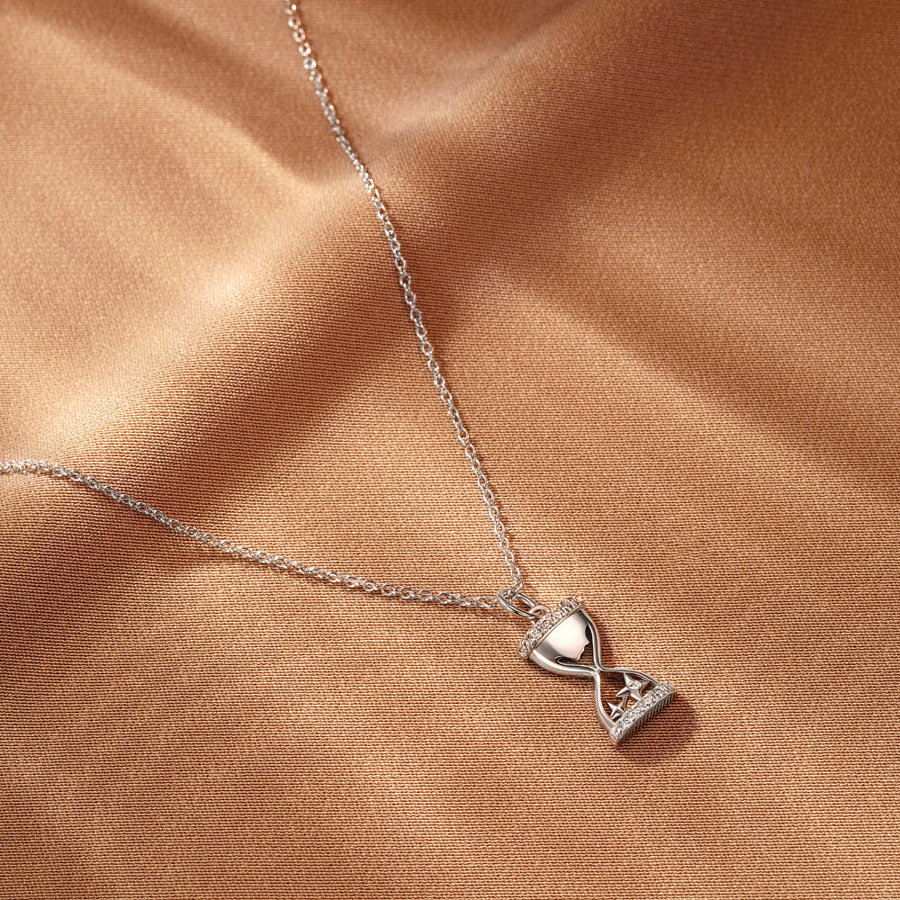 White Gold Hourglass Necklace