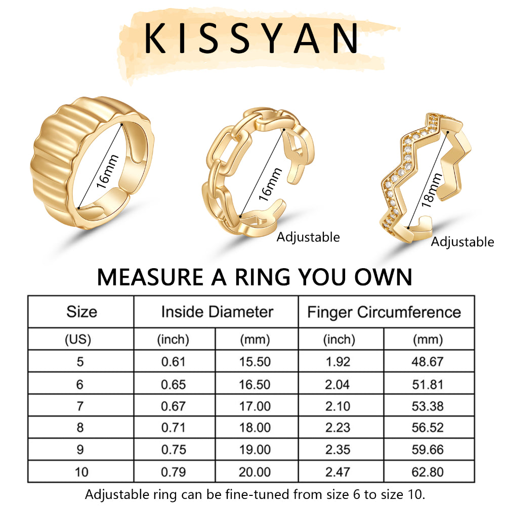 Stylish 3Pcs Gold Plated Rings for Women