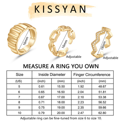 Stylish 3Pcs Gold Plated Rings for Women