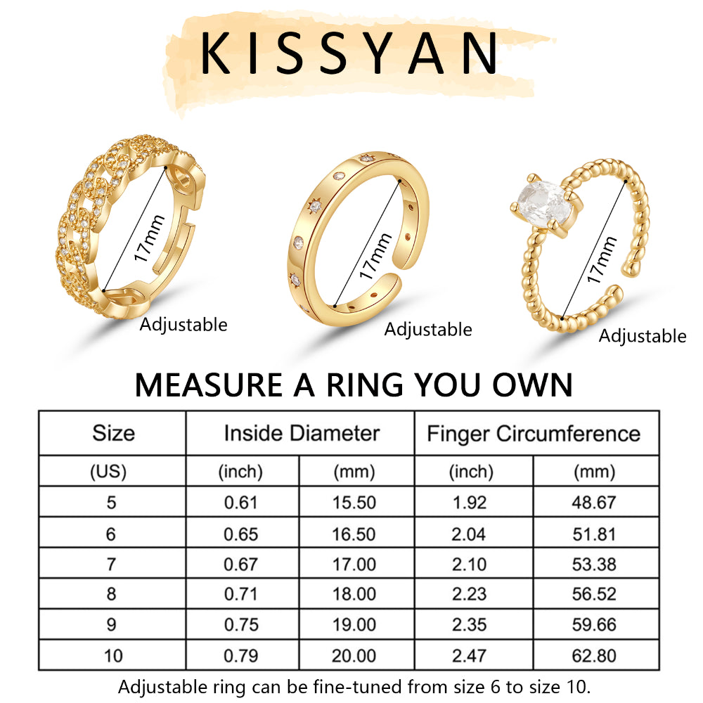 Fashionable Stackable Open Knuckle 14K Gold Plated Rings for Women