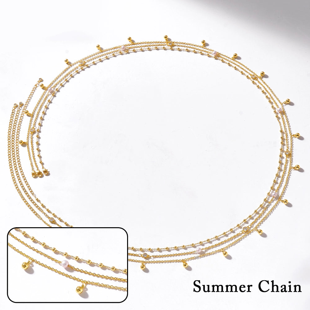 High-quality 14K Gold Adjustable Sexy Waist Body Chains with Round Ball Charms