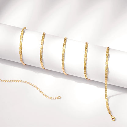 Fashion-forward Stud Chain Design on 14K Gold Body Chain