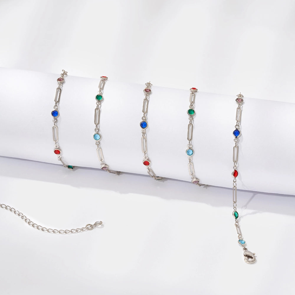 14K Gold Adjustable Waist Body Chains with Colorful Bones for beach style