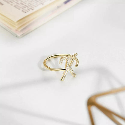Trendy Gold Initial Ring